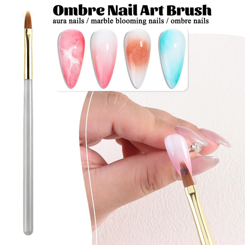 Nail Art Brushes 5PCS Ombre French Tip Plaid Flower Painting