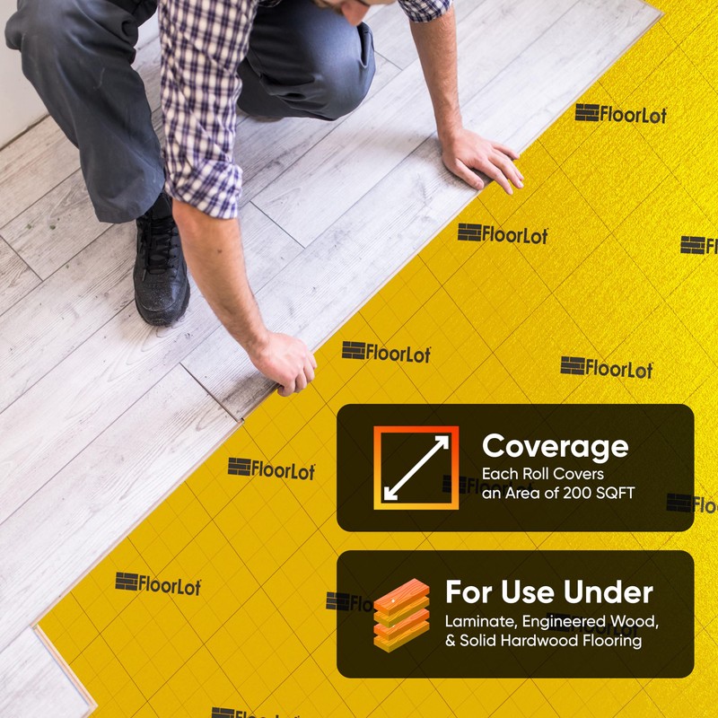 FLOORLOT GoldMax Premium Floor Underlayment - 200 sqft Roll -