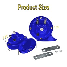 2 PCS 300DB Super Loud Train Horns, 12V Waterproof Air Double Horns Replacement Kit, Automotive Accessories Electric Snail Horn 12V Horn Kit Universal for Car, Motorcycle, Truck, Bike, Boat (Blue)
