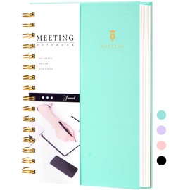 Meeting Notebook for Work with Action Items 5.5×8.5 Hardcover Spiral Meeting Planner for Office Business Meeting Notes Notebooks for Note Taking Professional Meeting Notebooks for Men Women,Purple