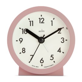 Acctim Gaby Small Analogue Contemporary Beside Alarm Clock Dusty Rose