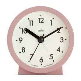 Acctim Gaby Small Analogue Contemporary Beside Alarm Clock Dusty Rose