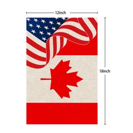 WeBenison America Canada Garden Flag/America & Canada Yard House Lawn Sign/National Flag Door Yard Lawn Sign Decor/National Friendship Outdoor Decorations, Double Sided Burlap