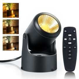 LED Spot Lights Indoor, 7W 120V Uplighting Indoor with Remote Control Dimmable ＆ Timer, 3CCT Floor Spot Lights Stick on Wall Light, Accent Spotlights for Plants Pictures Artwork Home Decoration