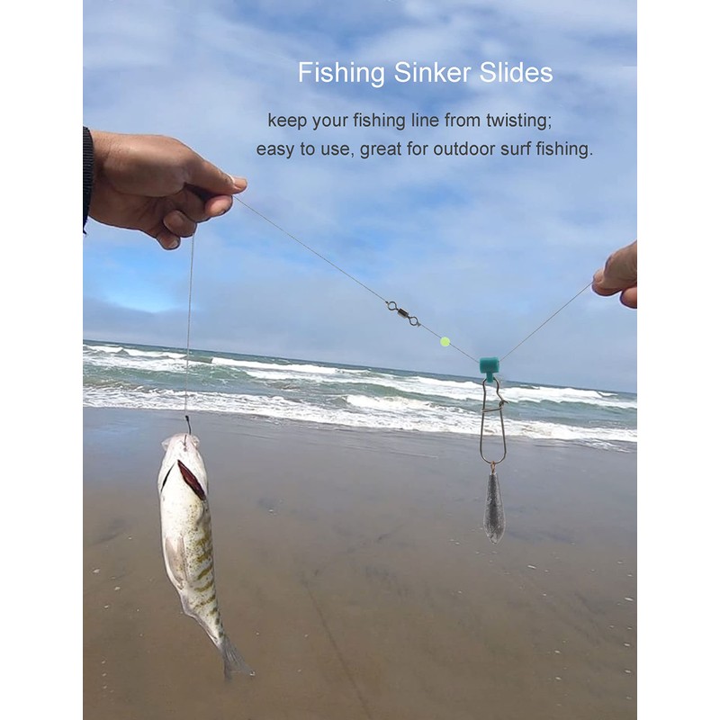 Facikono Fishing Line Sinker Slides Catfishing Rig, Saltwater Heavy Duty
