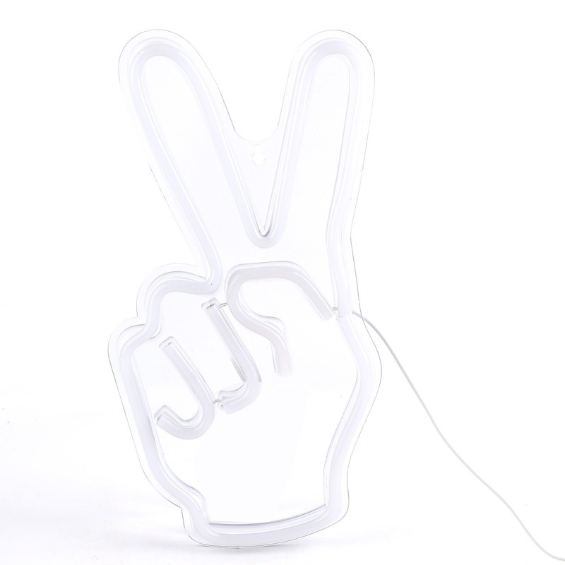 Neon Sign Light Innovative Victory Gesture Decorative Lamp USB Powered