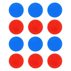 PATIKIL Self Stick Hot and Cold Water Label, 6 Pairs/12 Pack Acrylic Round Shape Sticker Signs for Faucets Sinks, Red/Blue