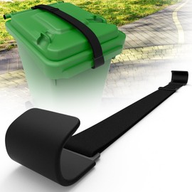 Gadgetzan 1 Pack Metal Double Claw Trash Can Lid Lock for Animals,Outdoor Trash Can Lock Straps for Raccoons,Bungee Cord Garbage Bin Lock for Bear Proof,Prevent Racoon and Wind from Trash Bin（Black)