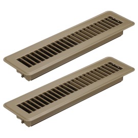 PATIKIL 12 x 2 Inch Floor Register, 2pcs Heavy Duty Air Vent Cover Steel Adjustable Decor Vents Easy Adjust Floor Grates for Sidewall Home Office, Brown