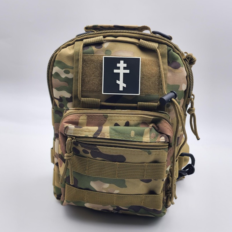 Tactical Orthodox Cross Eastern Christian PVC Patch Compatible with Velcro