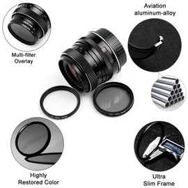 67mm Filter Kit,Fotover 67mm Universal UV CPL Filter Set UV protection Filter Circular Polarizing Filter with Centre Pinch Lens cap for Canon Nikon Sony Pentax Olympus Fuji Camera