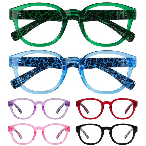 Eyekepper 6 Pack Reading Glasses Metalless Screwless Spring Hinges Panthos