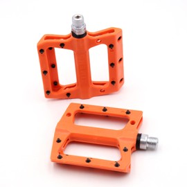 Bike Pedals, Pedals Road Bike,Mountain Bike Flat Pedals Nylon Fiber 9/16 Inch,For BMX Road MTB Bike (Orange)