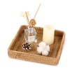 Hipiwe Key Basket Tray for Entryway Table Rattan Serving Tray