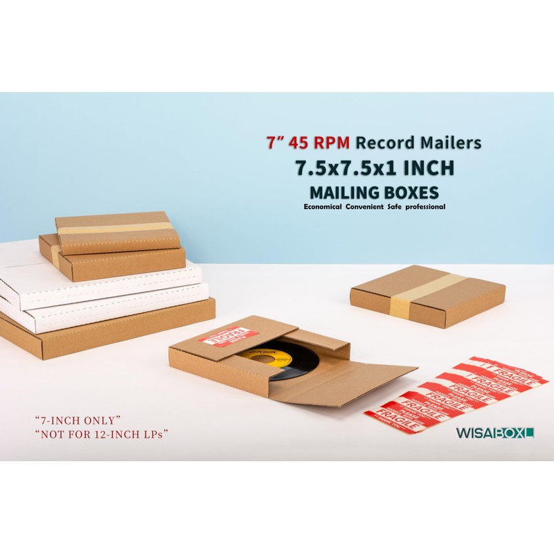 Wisaiboxl 7 Inch 45 RPM Record Mailers (NOT for 12"