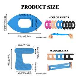 10 Stück Knie Tape Vorgeschnitten,Kinesiologie Tape,Wasserdicht Kinesiotapes,Angenehm Zu Tragen Zum Schutz Der Knie Beim Training,mit 6 Daumenpflastern