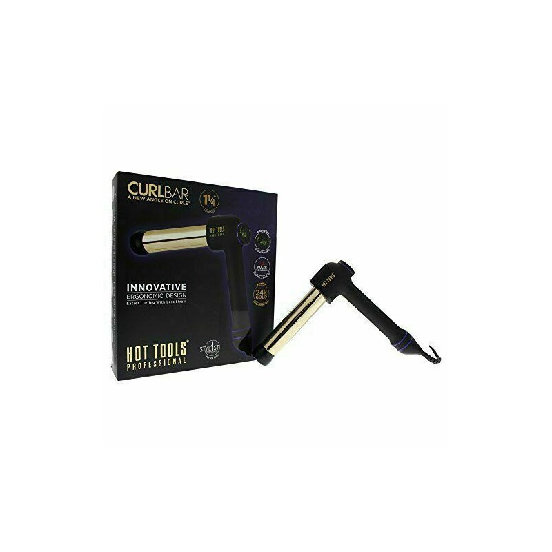 Hot Tools Professional CURLBAR 1.25" Hair Curling Iron HTCURL1110 24K