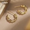 FOXNOV Gold Hoops Earrings for Women Lightweight Hypoallergenic Earrings 14K