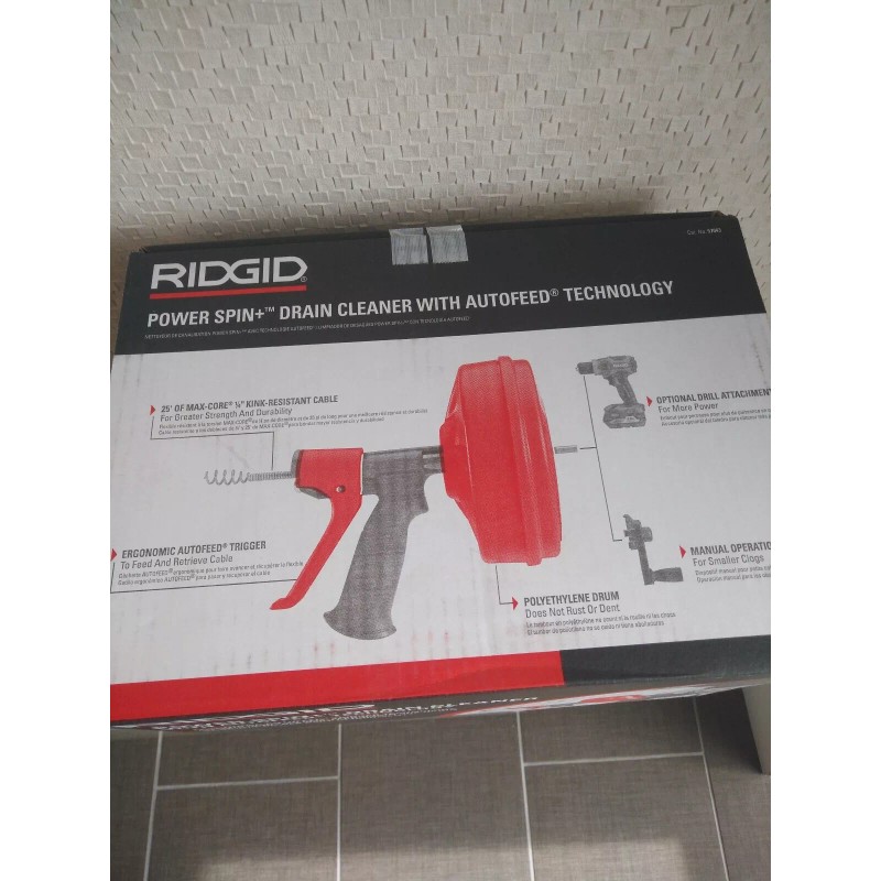 RIDGID Power Spin+ Drain Cleaner - Line Cap. Up to