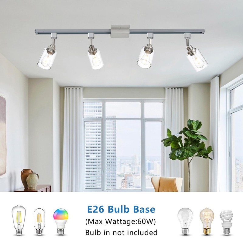 MELUCEE Pack of 4 H Track Lighting Fixtures for Accent