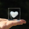 Crrezhai 3D Crystal Heart Cloud Cube 4CM Small Glass Paperweight