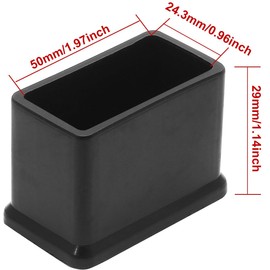 Bonsicoky 8 Pcs Rectangle PVC Furniture Leg Caps (2" x 1.14"), Vinyl Flexible Chair Leg Floor Protectors for Patio Indoor Chair Table Bed, 29mm x 50mm