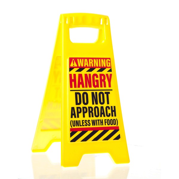 Boxer Gifts Hangry - Do Not Approach Novelty Office Humour Desk Warning Sign | Funny Desk Accessory | Colleague Secret Santa Gift, DK1013