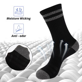 COOVAN 6 Pairs Mens Crew Socks Work Athletic Running Thin Socks Casual Breathable Performance Boot Lightweight Socks for Men