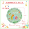 YAAVAAW 16Pcs Easter Party Paper Plates 18cm,Happy Easter Tableware Decor