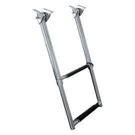 JIF Marine Under Platform Telescoping Ladder – 2-Step Compact Boat Ladder with Slide-Under Design, Electropolished 304 Stainless Steel, Self-Locking Bracket – 400 lb Capacity