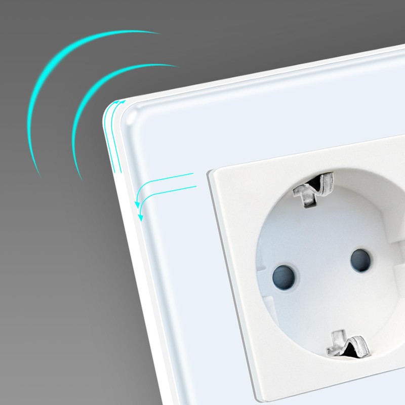 LIAONFOY 2.5D Schuko Double Socket Flush-Mounted Double Wall Socket White