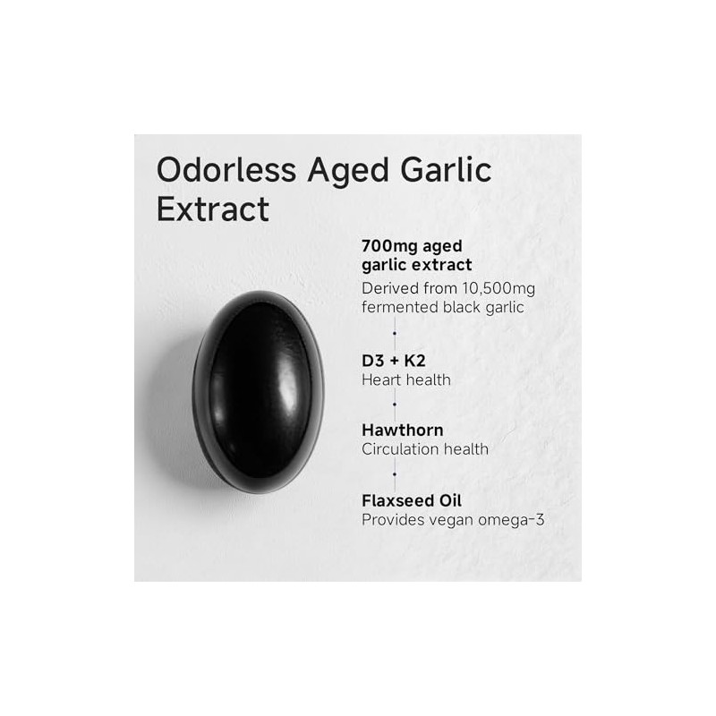 Alliwise Aged Black Garlic Extract 700mg with Vitamin D3 &