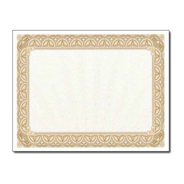 Gold Border Blank Certificate Paper - 100 Pack - 8.5" x 11" Certificates for Printer Awards
