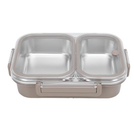 Lunch Box, 1.2 L Thermal Food Container with 2 Compartments Stainless Steel for Hot Food, Leak-Proof Portable Thermal Lunch Box, for Men, Women, Work, Dining Walking
