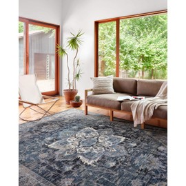 Loloi II Samra SAM-01 Denim/Grey Oriental Area Rug 5'-3" x 7'-9"