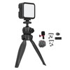 Portable Phone Microphone Vlogging Equipment Microphone Kit with LED Light