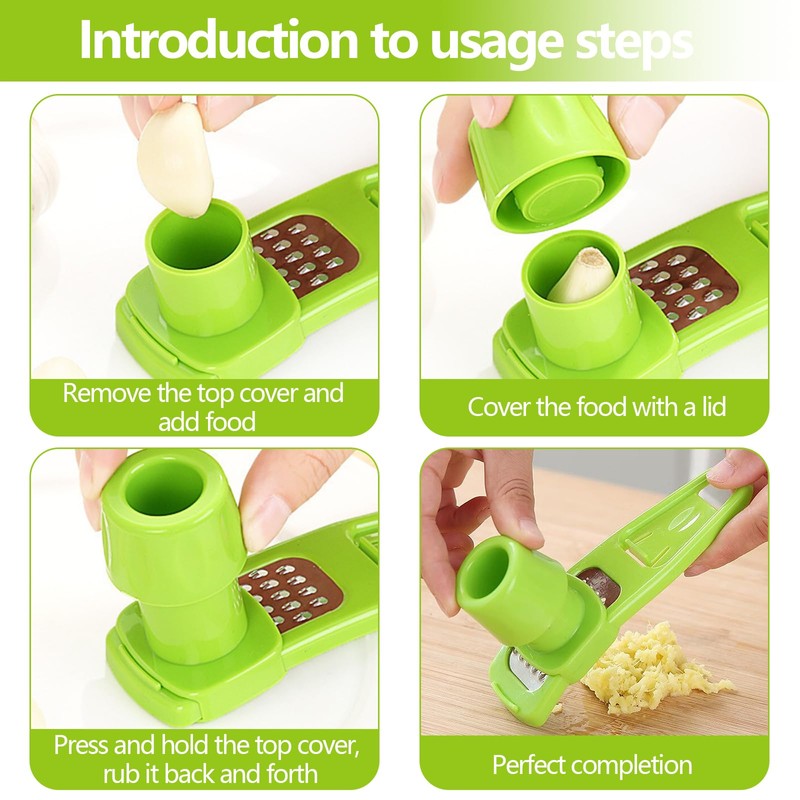 Garlic Peeler, Pack of 3 Ginger Grater, Efficient Garlic Mill,