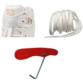 Edea Laces Combo - Lace Strap, Laces and Lace Hook (White, 260 (Boot Sizes 255-280 Edea or 6.5-9 regular))