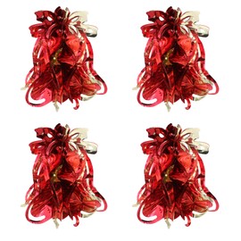 Foil Ceiling Decorations Red/Gold Christmas 2 Tone - Set 4 30cm Bells Christmas Decorations