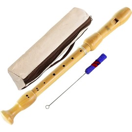 Recorders Instrument, German Recorders 8 Holes for Beginners, Baroque Recorders 3 Piece for Professional, Maple Wood F Key Alto Flute Instrument, with Cleaning Stick, Storage Bag