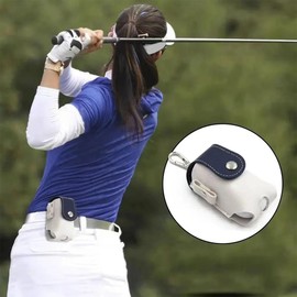 DKJLSTORE Golf Ball Case, Golf Pouch with Carabiner, Accessory Case, Golf Equipment, Golf Ball Pouch, PU, Easy to Put on and Take Off, Lightweight, Navy Blue