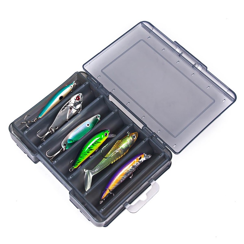 AIMALL 14-Compartment Fishing Tackle Box, Dual-Sided, Lightweight Lure and Hook