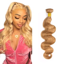 26 inch #27 Bundles Human Hair Blonde Body Wave Bundles Honey Blonde Human Hair Bundle Single Bundle for Women