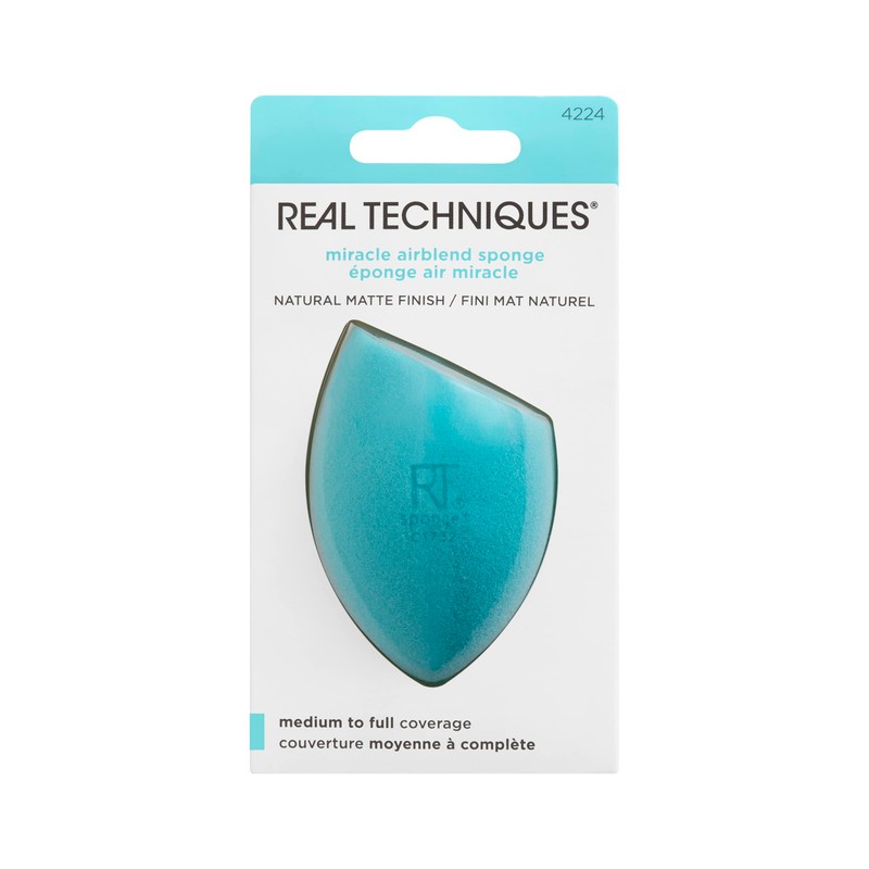 Real Techniques Miracle Airblend Sponge, Matte Makeup Blending Sponge, For