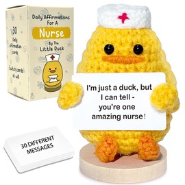 Nurse Gifts for Women Emotional Support Nuggets Crochet Plush Inspirational Positive Crochet Duck Animals Mental Health Gifts for Nurses School Nurse Practitioner Lpn Nurse Educator Stuffers