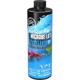 MICROBE-LIFT Basic P - 473 ml - phosphate additive for controlled increase of PO4 value in saltwater aquariums, supports coral health.