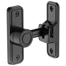 Giyofom Heavy Duty Gate Latches 90 Degree Right Angle Barn Door Lock Anti-Theft Sliding Door Lock Latch for Garden Black