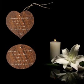 DWUENT Sympathy Gift, Bereavement Gifts Memorial Plaque, Natural Wood Keepsake with Rope Hanging, Handcrafted Knot Design, Natural Grain Texture, Thinking of You Remembrance Decor