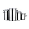 Foraineam 4-Piece Stainless Steel Airtight Canister Set with Clear Arylic
