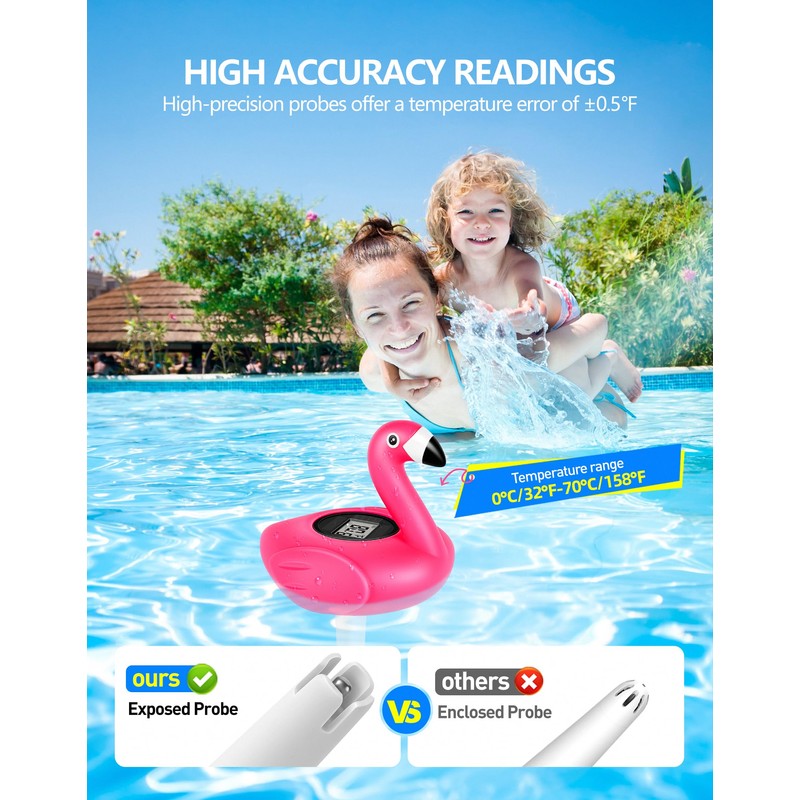 FirstE 2026 Upgrade Solar Digital Pool Thermometer Come with Rope